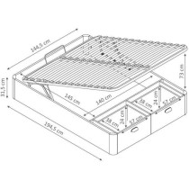 Lit coffre adulte - Couchage 140x190 cm - 2 Tiroirs frontaux - Fabriqu