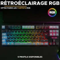 Clavier Gamer - The G-Lab - KEYZ CAESIUM - RGB - Noir & gris - TKL