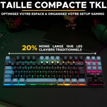 Clavier Gamer - The G-Lab - KEYZ CAESIUM - RGB - Noir & gris - TKL