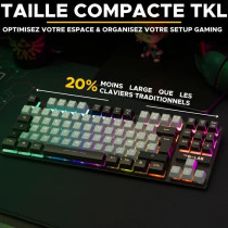 Clavier Gamer - The G-Lab - KEYZ CAESIUM - RGB - Gris & Noir - TKL