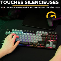 Clavier Gamer - The G-Lab - KEYZ CAESIUM - RGB - Gris & Noir - TKL