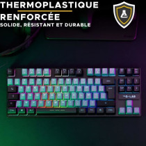 Clavier Gamer - The G-Lab - KEYZ CAESIUM - RGB - Gris & Noir - TKL