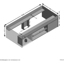 Lit combiné junior - Décor blanc - L203,5 x H58,5 x P95,5 cm - Fabri