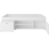 Lit combiné junior - Décor blanc - L203,5 x H58,5 x P95,5 cm - Fabri