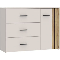 Commode - WAIKATO - 3 tiroirs - 1 porte - Blanc - 119,9 x 41,3 x 89,7