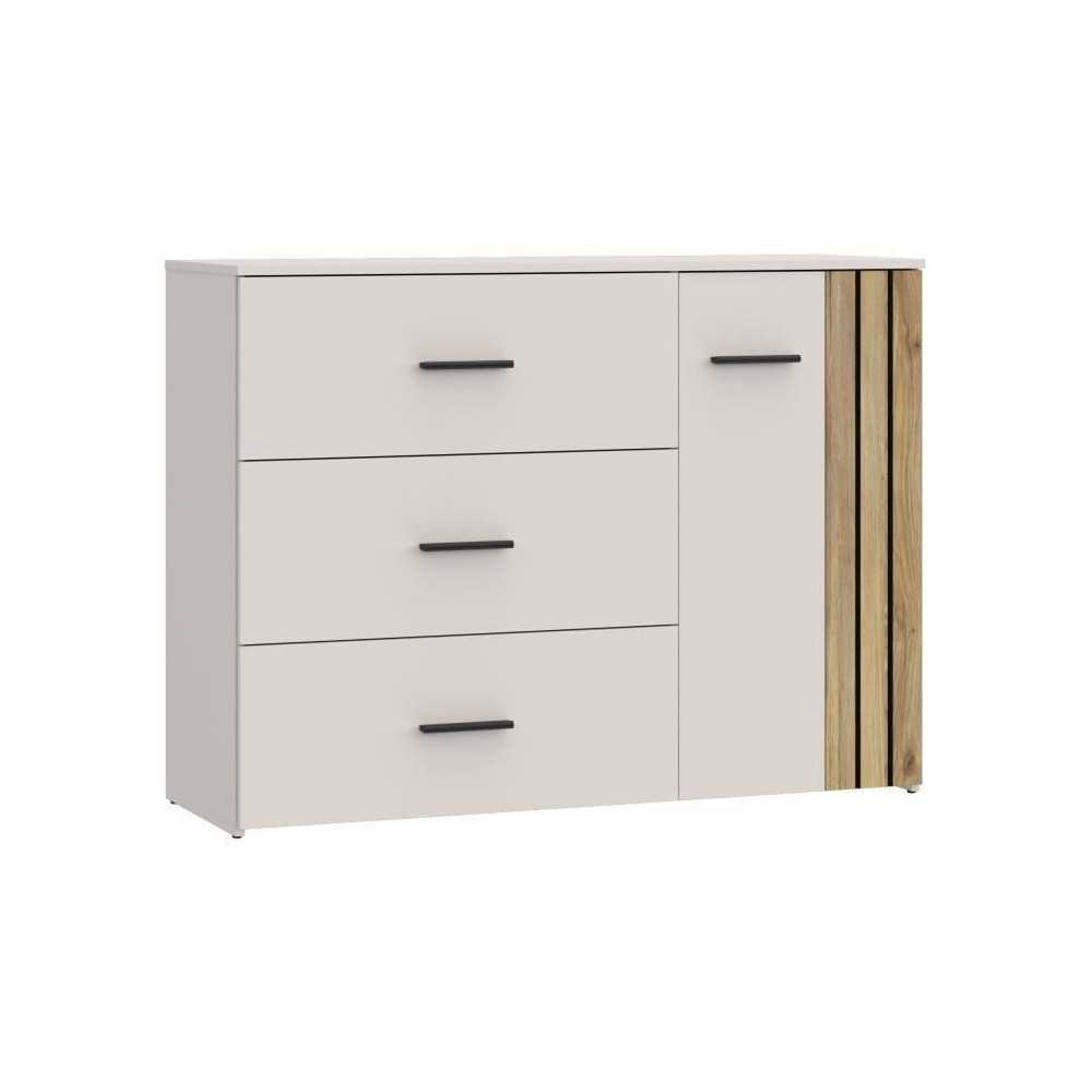 Commode - WAIKATO - 3 tiroirs - 1 porte - Blanc - 119,9 x 41,3 x 89,7