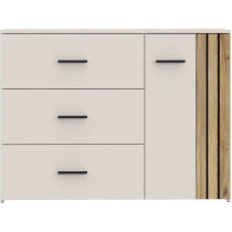 Commode - WAIKATO - 3 tiroirs - 1 porte - Blanc - 119,9 x 41,3 x 89,7