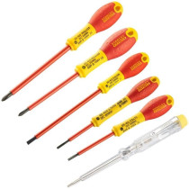 Set of 6 Insulated Screwdrivers 1000V - STANLEY FATMAX - 0-65-441 - El