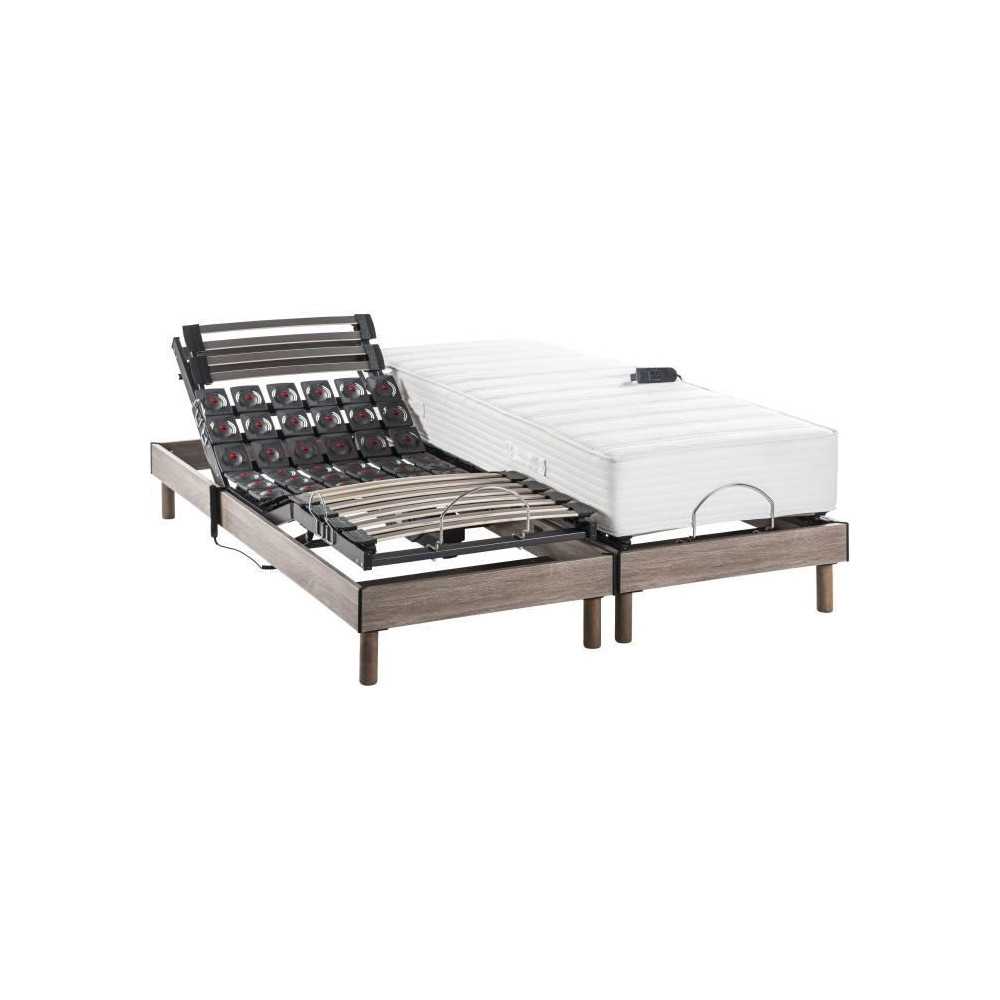 Ensemble relaxation électrique PHYSIOMAX - matelas + sommiers 2x90x20