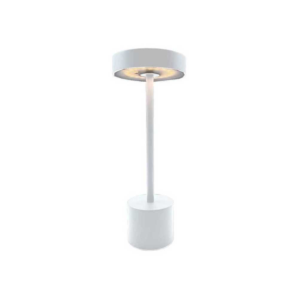 Wireless table lamp - LUMISKY - ROBY WHITE - H30 cm - Touch aluminum -