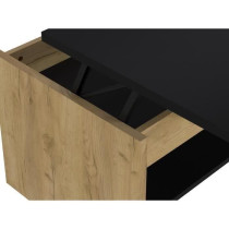 Coffee table - Chene and black decor - liftable - L 100 x D 50 x H 44