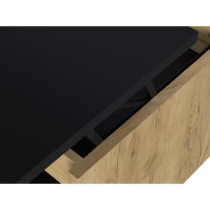 Coffee table - Chene and black decor - liftable - L 100 x D 50 x H 44