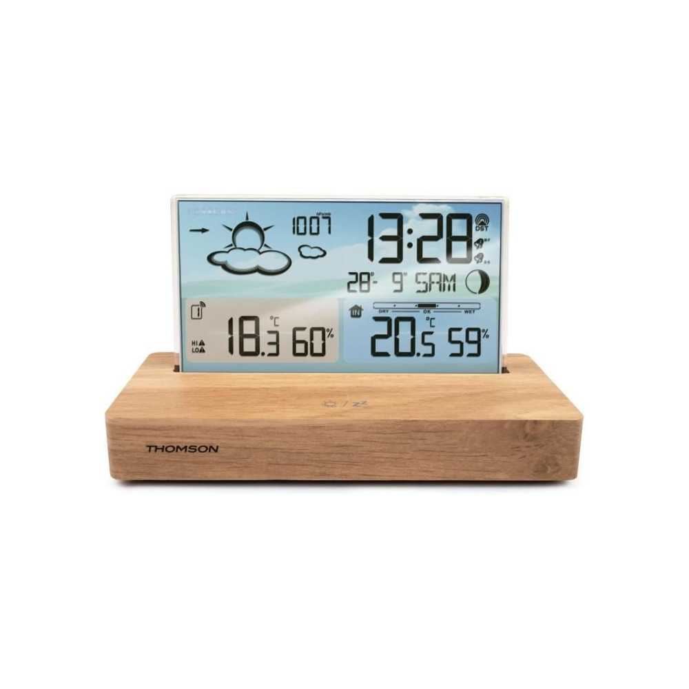 Weather station alarm clock - THOMSON - Light wood - Temperature displ