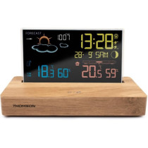 Weather station alarm clock - THOMSON - Dark wood - Temperature displa