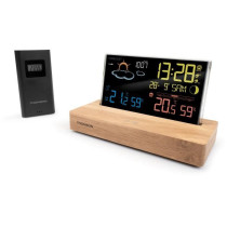 Weather station alarm clock - THOMSON - Dark wood - Temperature displa