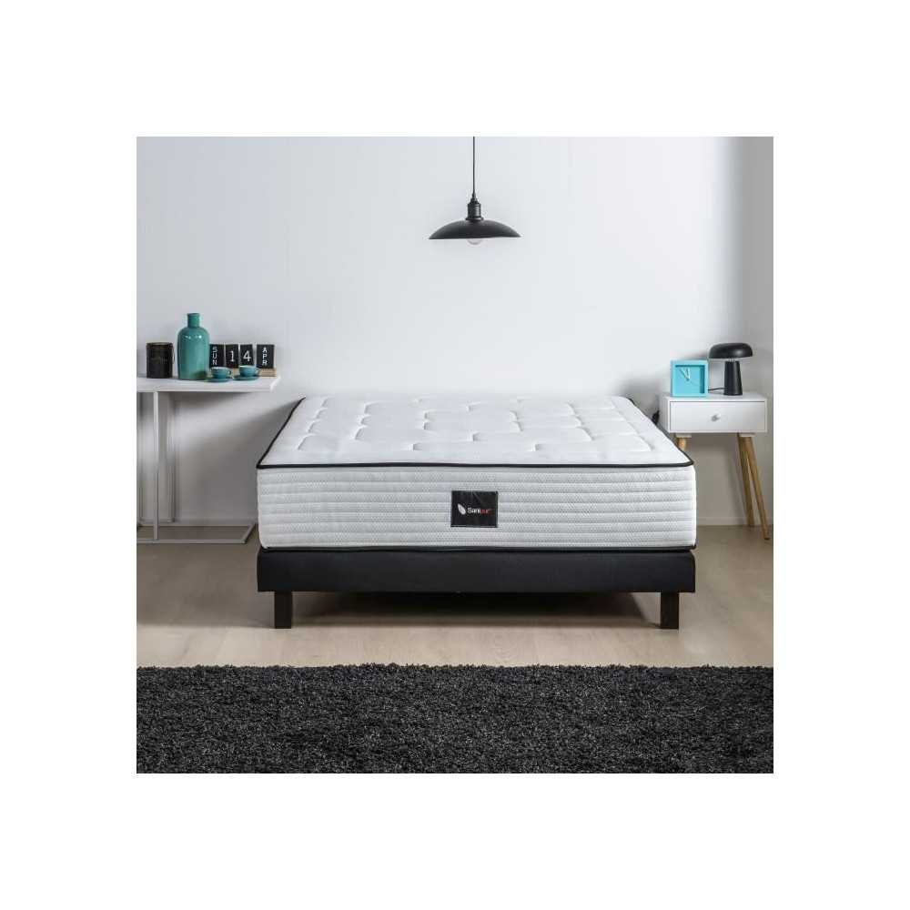 DEKO DREAM Ensemble matelas + sommier bois massif 160 x 200 - 700 ress