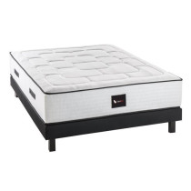 DEKO DREAM Ensemble matelas + sommier bois massif 160 x 200 - 700 ress