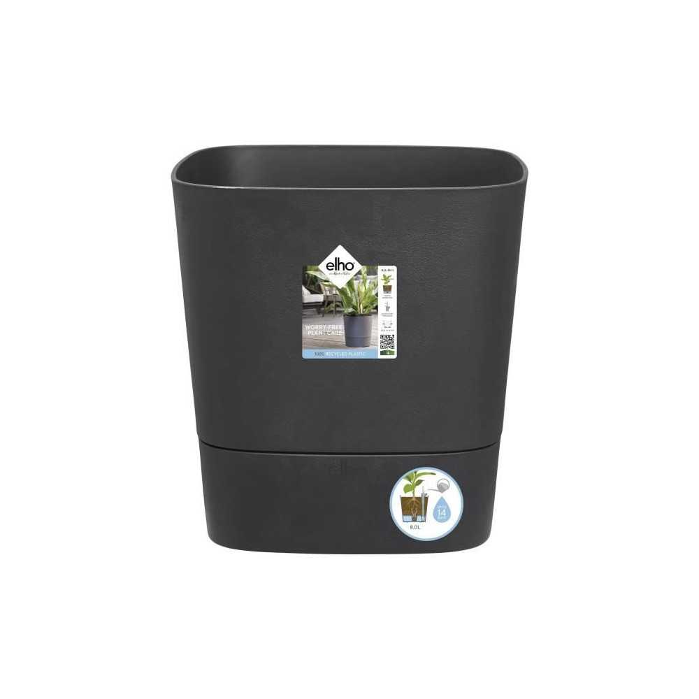 Flower pot Elho square plastic Greenensense aqua Care Gray Coal 38 x 3