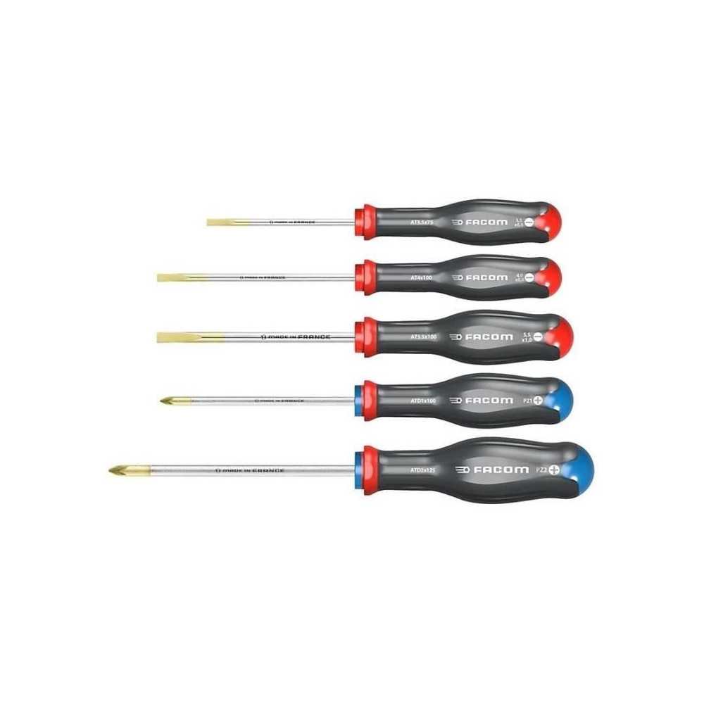 Protwist Tournvist set imprints Slit and Prozidriv Facom - AT.5PB (3 L