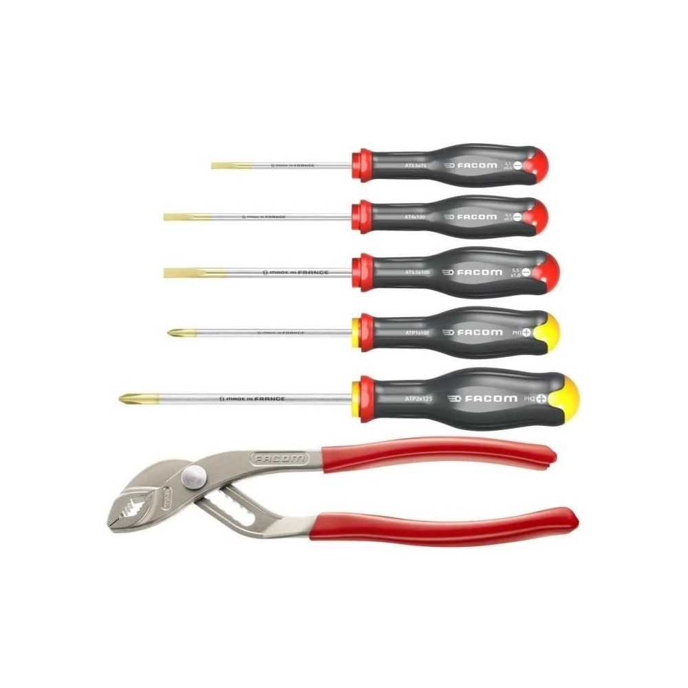 Box of 5 Facom screwdriver - AT5.170PB (delivered with 3 tvis a slit +