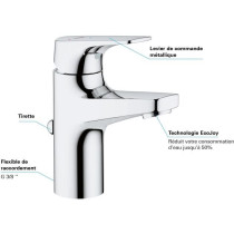 Grohe Mixer Monocomande Lavabo Size S Start Flow Chrome 23769000