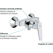 Grohe START FLOW Monocumande shower tap, wall mounting, threaded fit f