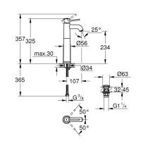 GROHE - Single-lever countertop washbasin mixer - Size XL