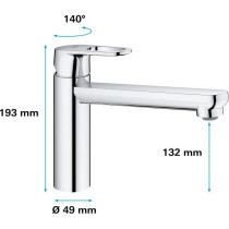 GROHE FAUXT STORT FLOW Kitchen Sink, Monocomina mixer with economical