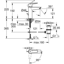 GROHE single lever sink mixer - Size M - Chrome - Water saving - 5 yea