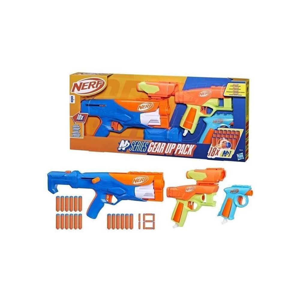 NERF N Series Gear Up Blaster 3-Pack, Dart Blaster, 18 Nerf N1 Darts C