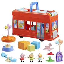 Peppa Pig, 2-in-1 Party Bus Playset with 3 Figures and 13 Accessories,