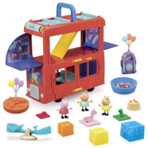 Peppa Pig, 2-in-1 Party Bus Playset with 3 Figures and 13 Accessories,