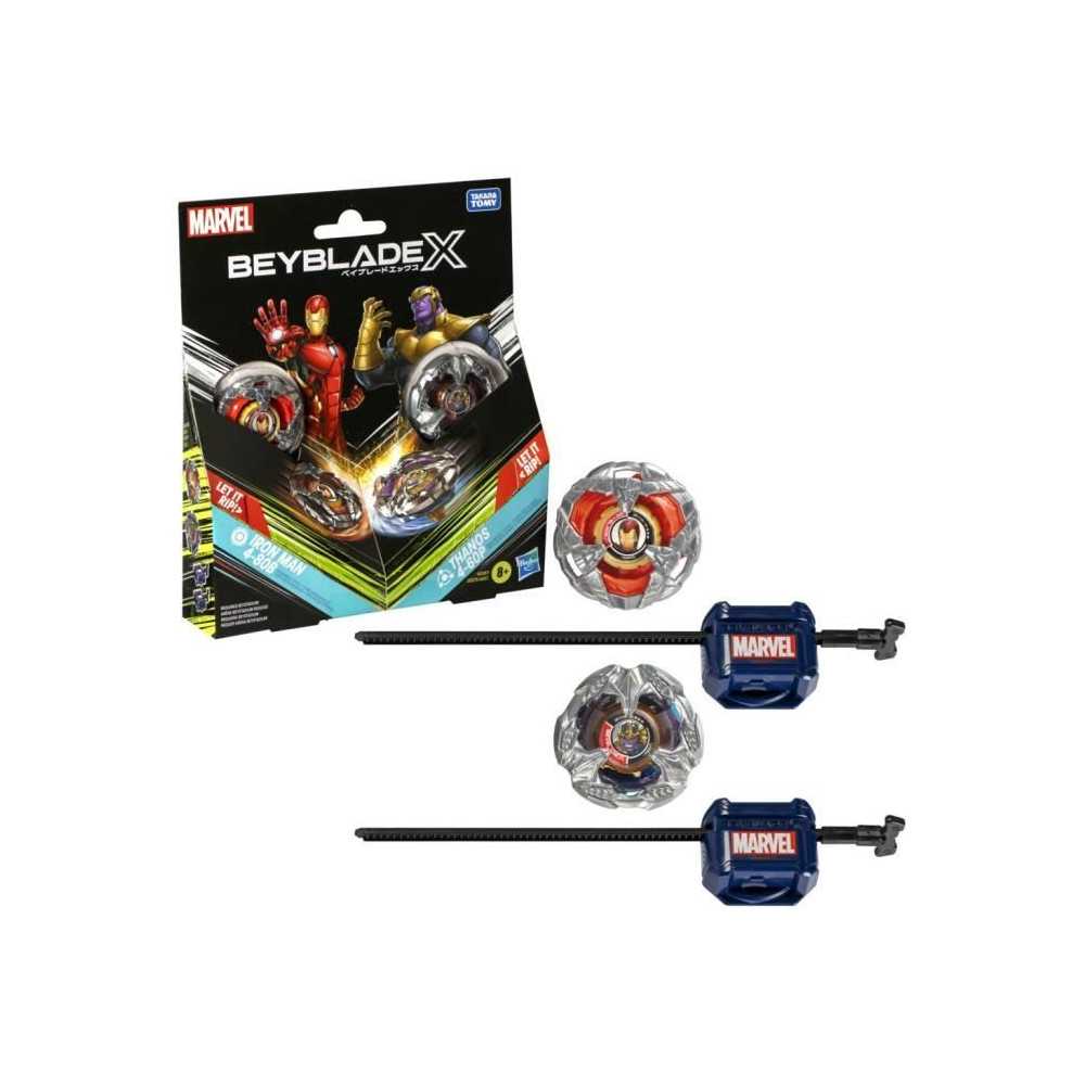 Beyblade X Marvel Collab, Iron Man 4-80B vs. Thanos 4-60B, multipack,