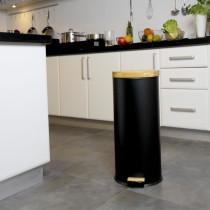 KITCHEN MOVE Pedal Kitchen Waste Bin Forest - 30L - Matte Black