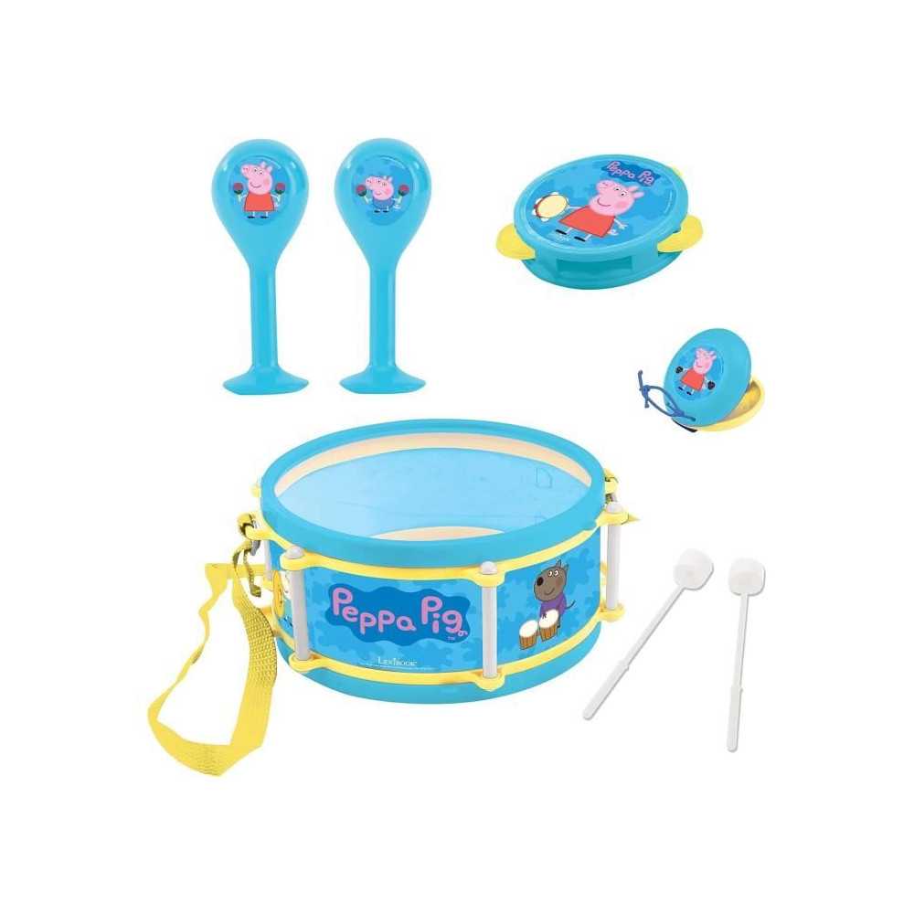 Lexibook - Peppa Pig Musical Set - 7 instruments - Storage in the drum