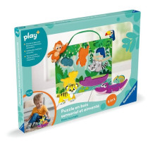 Ravensburger play+, Sensory and magnetic wooden puzzle - In the jungle