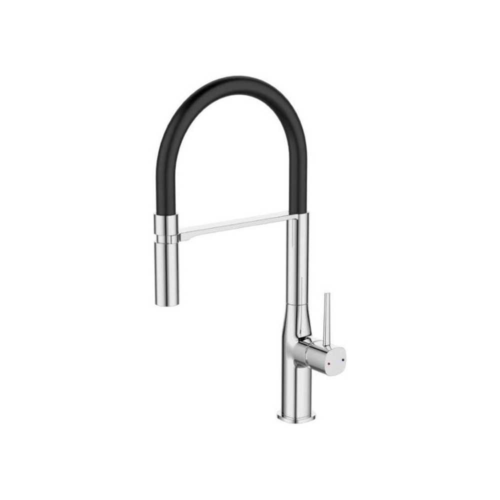 ROUSSEAU Kitchen mixer tap Køben - With hand shower - Chrome gray and