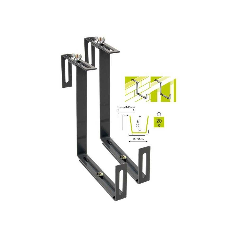 Balcony Hook - GARDEN ID Standard 2x - Double Adjustability - High Loa