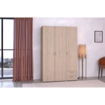 Armoire VARIA - Décor chene - 3 portes - 2 tiroirs - 120,3 x 185 x 51