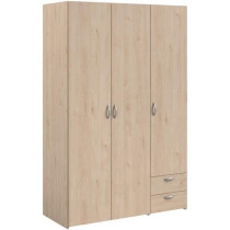 Armoire VARIA - Décor chene - 3 portes - 2 tiroirs - 120,3 x 185 x 51