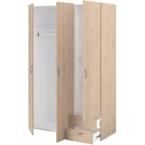 Armoire VARIA - Décor chene - 3 portes - 2 tiroirs - 120,3 x 185 x 51