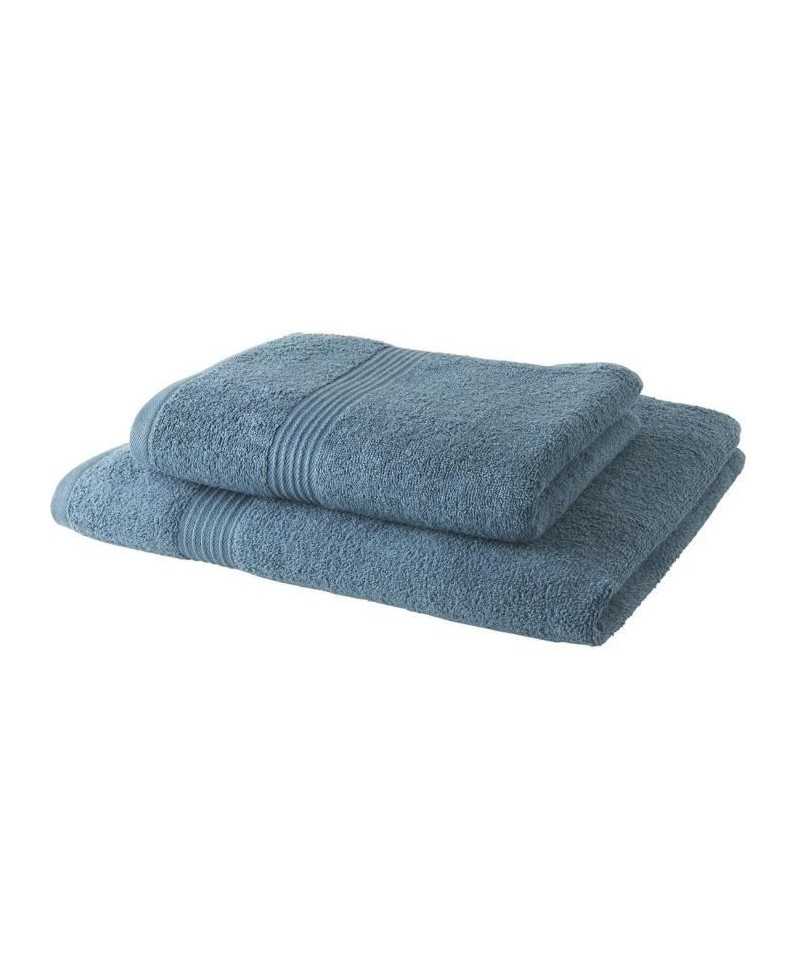 TODAY Lot de 1 Drap de Bain 100% coton 70x30 cm + 1 Serviette de Bain 50x100 cm - Paon