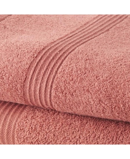 TODAY Lot de 1 Drap de Bain 100% coton 70x30 cm + 1 Serviette de Bain 50x100 cm - Terracotta