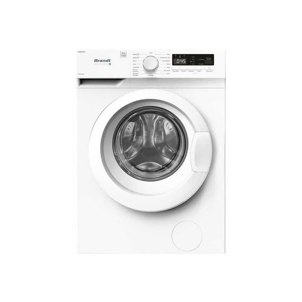 Lave-linge hublot BRANDT WFB393QW - 9 kg - Induction - L60cm - Classe