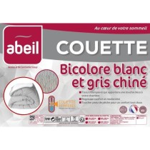 ABEIL Couette tempérée BICOLORE 200x200cm - Blanc & Gris chiné