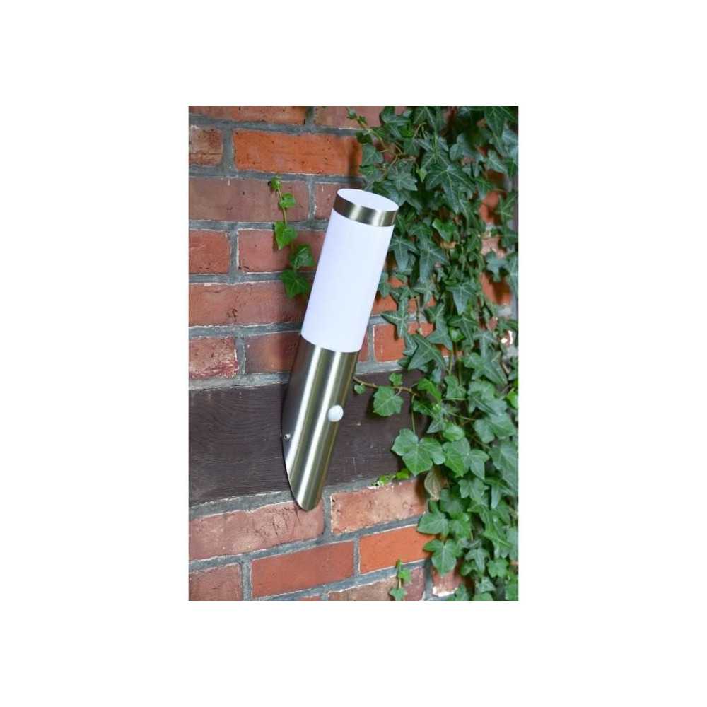 Outdoor wall light with Stainless Steel Detector H40cm satin stainless