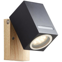 BRILLIANT - GALENI Outdoor wall light - black/natural color - metal/gl