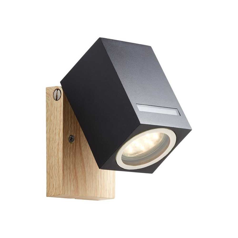 BRILLIANT - GALENI Outdoor wall light - black/natural color - metal/gl