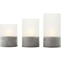 Set of 3 BRILLIANT LED CANDLE table lamps - 2500K - Plastic and glass