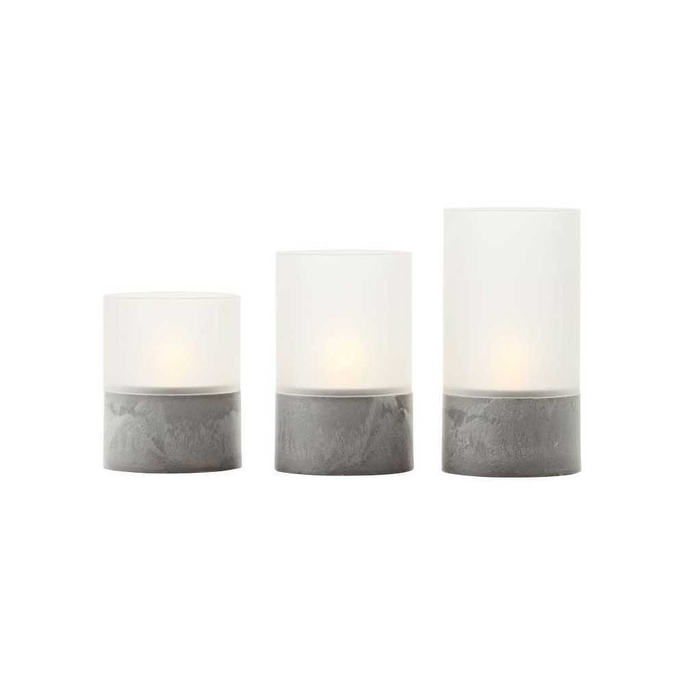 Set of 3 BRILLIANT LED CANDLE table lamps - 2500K - Plastic and glass